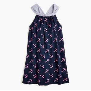 NWOT J. Crew Girls Anchor Bow-back Maxi Dress Size XL (12-14)